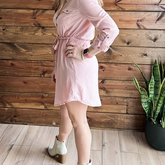 THE JESSIE PINK DENIM DRESS - Picture 3 of 11